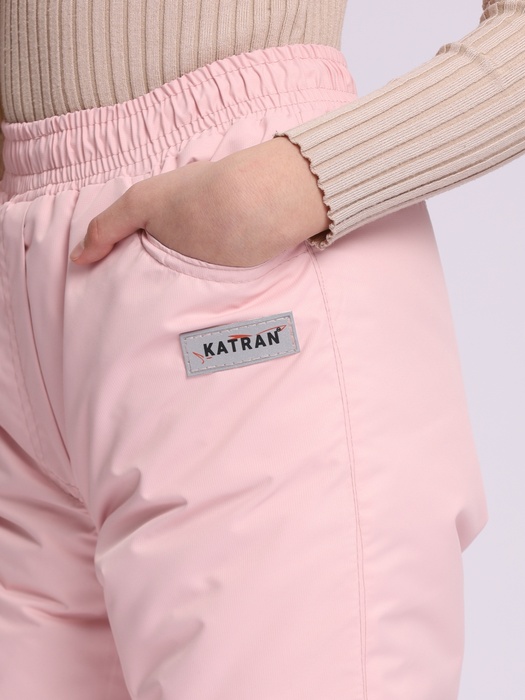 фото Зимние подростковые брюки для девочек KATRAN Frosty (мембрана, пудровый)