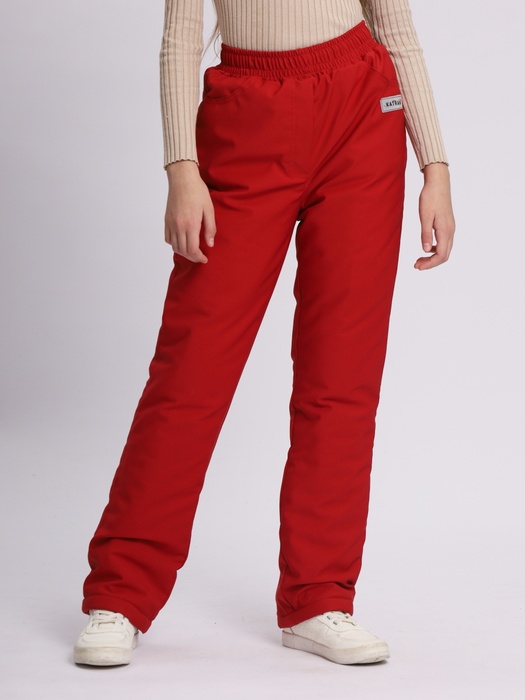 фото Зимние подростковые брюки для девочек KATRAN Frosty (мембрана, красный)