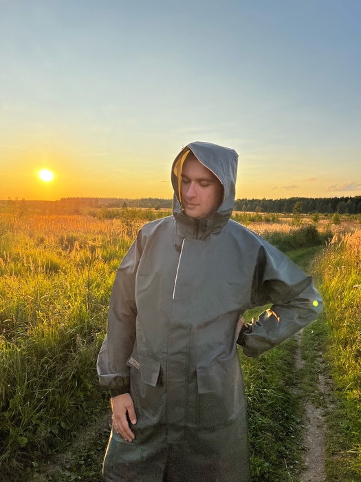 фото Плащ водонепроницаемый дождевик пончо накидка KATRAN ШТОРМ (Винитол, хаки)