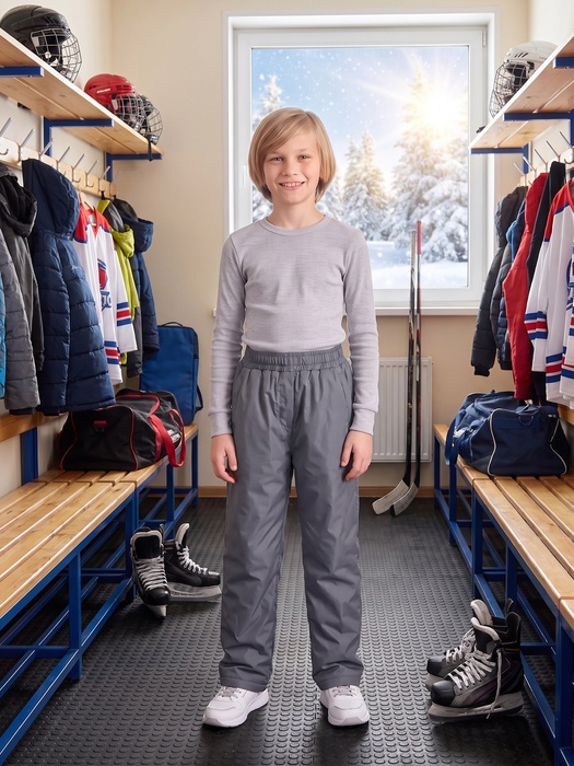 фото Подростковые утепленные осенние брюки KATRAN Young (дюспо, графит)