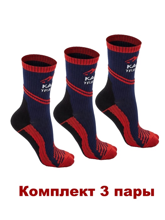 фото Комплект треккинговых термоносков Katran Т-135с (красный, черный), 3 пары