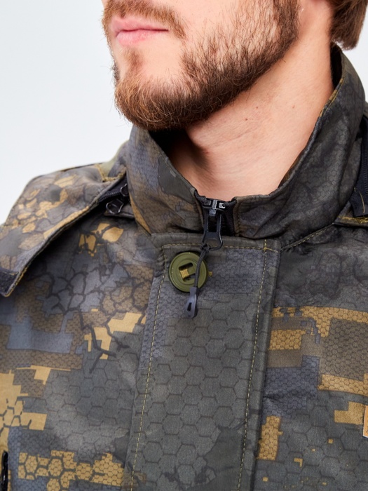 фото Костюм осенний для охоты и рыбалки с флисовым подкладом KATRAN Такин 0°C (полофлис, коричневые соты)