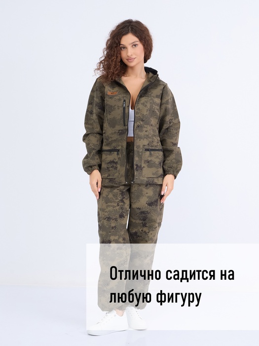 фото Женский антимоскитный костюм для охоты и рыбалки KATRAN Диана (рип-стоп, зеленый КМФ)