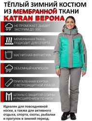 фото Зимний женский горнолыжный костюм KATRAN Верона (Taslan, Mint)