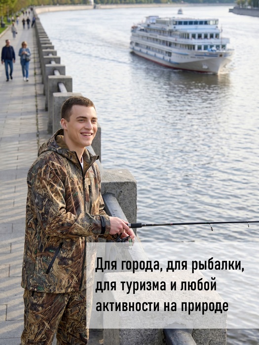 фото Костюм демисезонный мембранный для охоты и рыбалки KATRAN ОРЛАН (СофтШелл, Камыш)