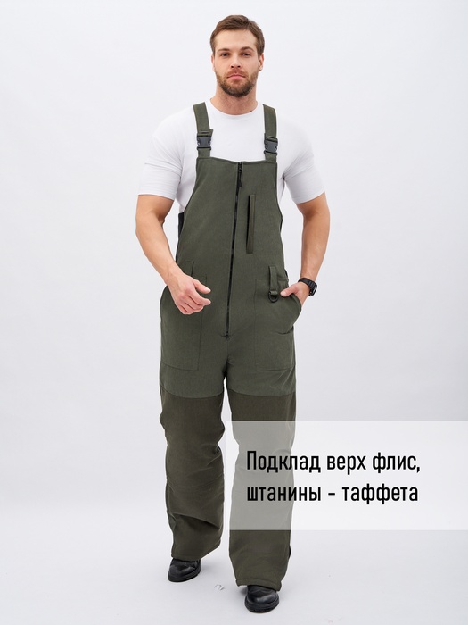 фото Зимний костюм для охоты и рыбалки KATRAN СЕВЕР -35°С (исландия, хаки) полукомбинезон