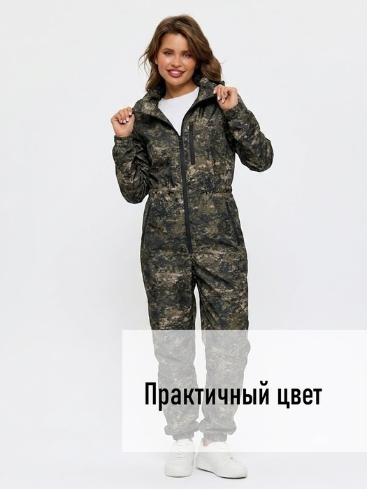 фото Комбинезон женский демисезонный для охоты и рыбалки KATRAN ИВОЛГА (полофлис, бежевый пиксель)