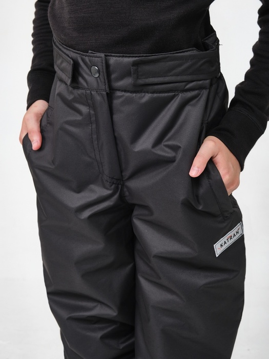 фото Зимние подростковые детские брюки для девочек KATRAN SLIDE (мембрана, черный)