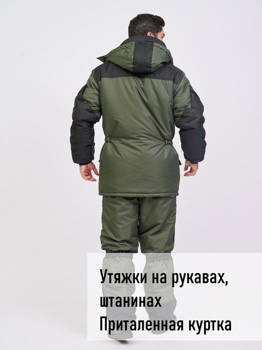 фото Зимний костюм для рыбалки KATRAN АЙСБЕРГ -35°С (Таслан, хаки) полукомбинезон
