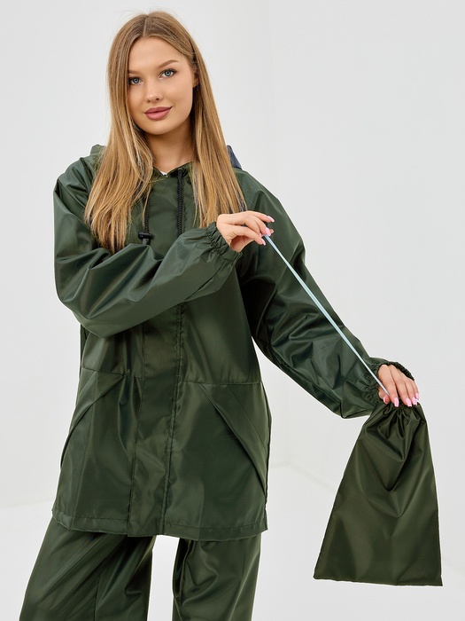 фото Дождевик женский пончо накидка KATRAN ГРОЗА (Оксфорд, хаки)