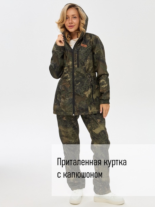 фото Костюм женский демисезонный для рыбалки и охоты подклад флис KATRAN РИЦА (полофлис, бурелом)