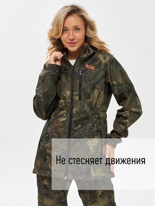 фото Костюм женский демисезонный для рыбалки и охоты подклад флис KATRAN РИЦА (полофлис, бурелом)