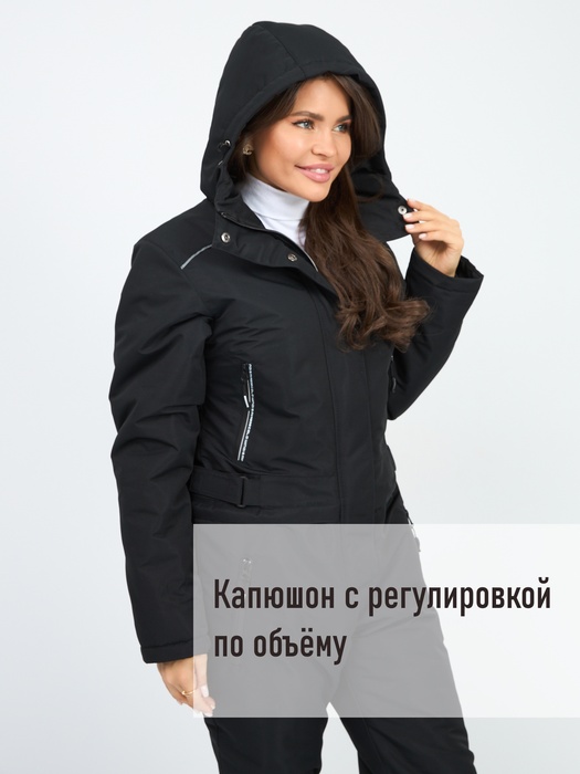 фото Женский комбинезон зимний KATRAN FREYA (мембрана, черный) скипасс-карман