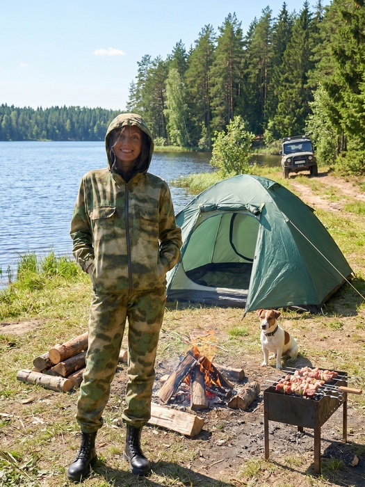 фото Куртка женская для охоты и рыбалки KATRAN ПИЛИГРИМ (Рип Стоп, зеленый туман)