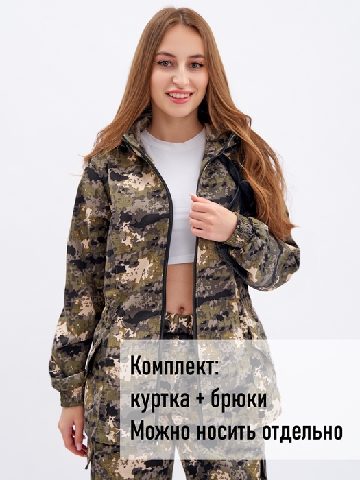фото Женский антимоскитный костюм для охоты и рыбалки KATRAN ВЯТКА (Рип-стоп, флора)