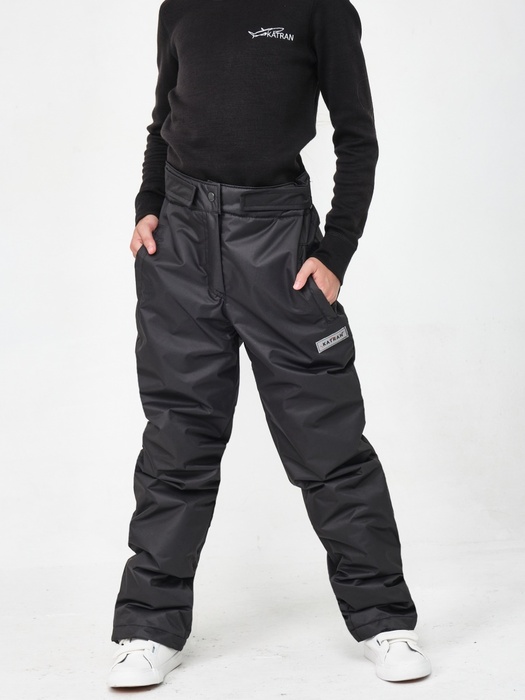 фото Зимние подростковые детские брюки для девочек KATRAN SLIDE (мембрана, черный)