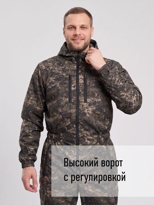 фото Комбинезон мужской демисезонный для охоты и рыбалки KATRAN ИРТЫШ (полофлис, коричневый КМФ)